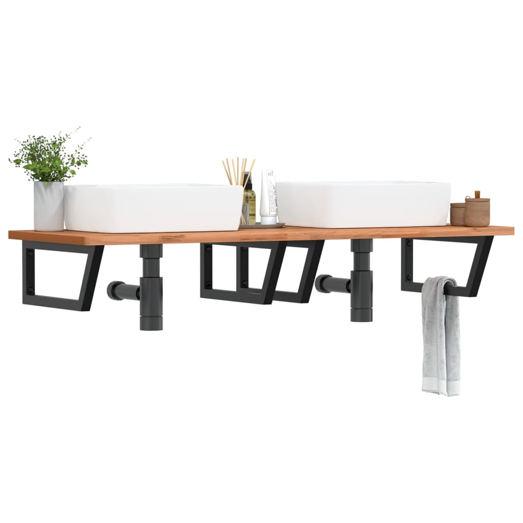 Badkamer Wandschap Staal En Massief Beukenhout