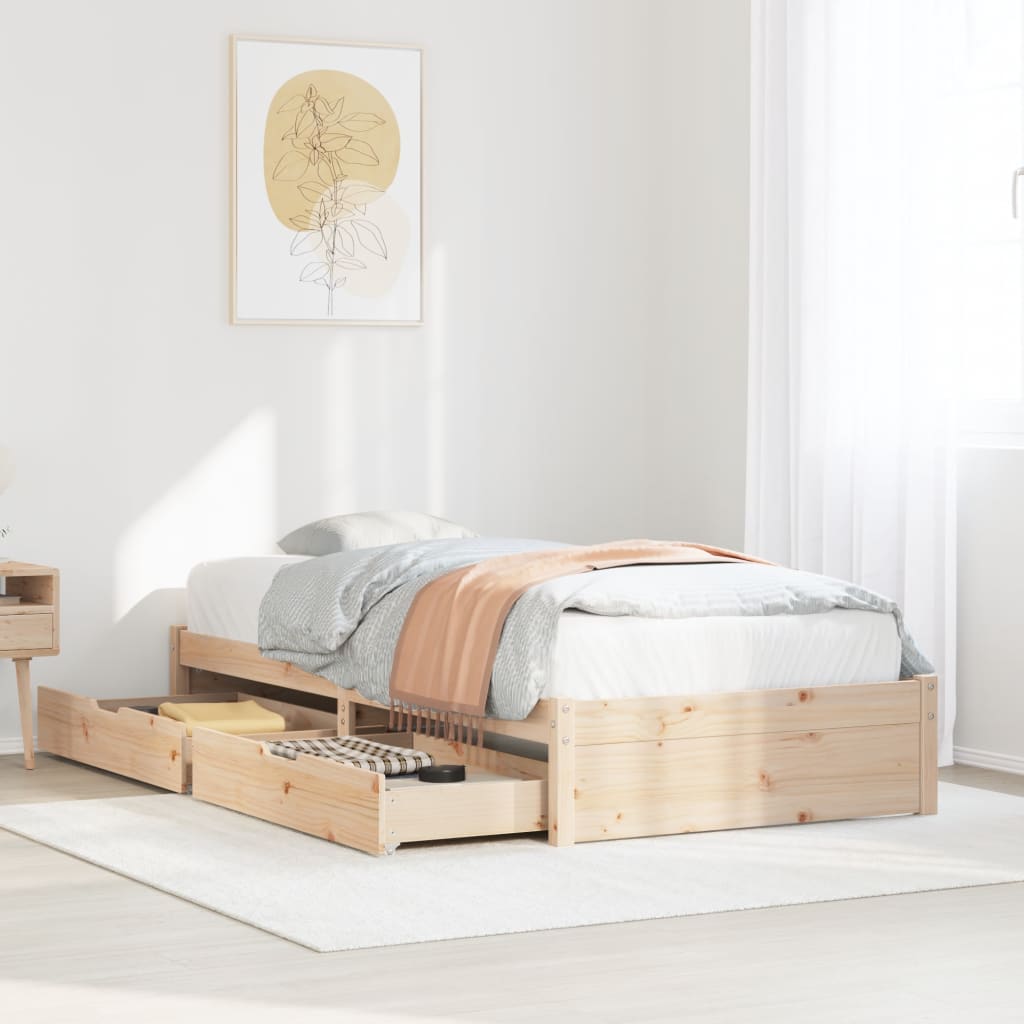 Bedframe Zonder Matras Massief Grenenhout