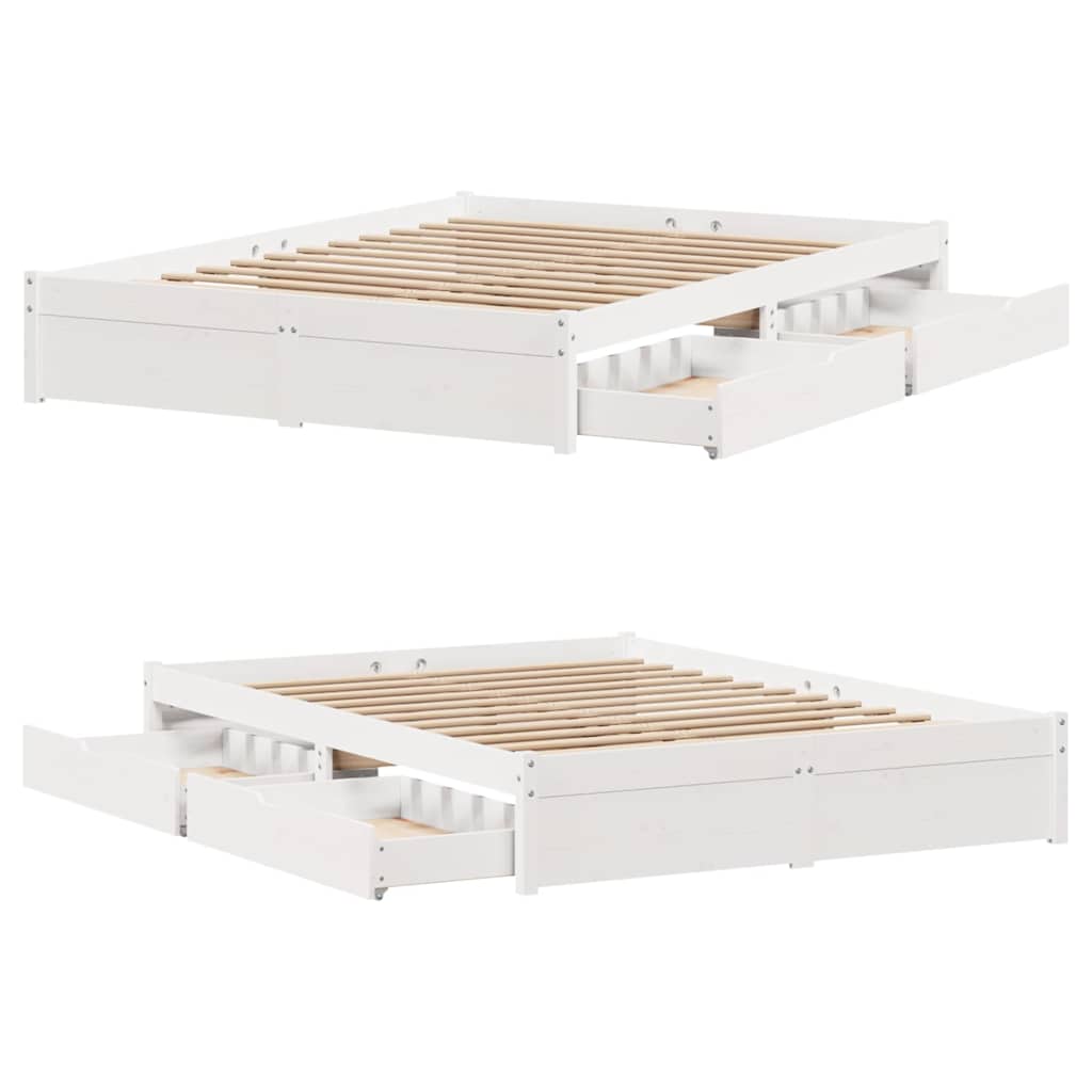 Bedframe Zonder Matras Massief Grenenhout