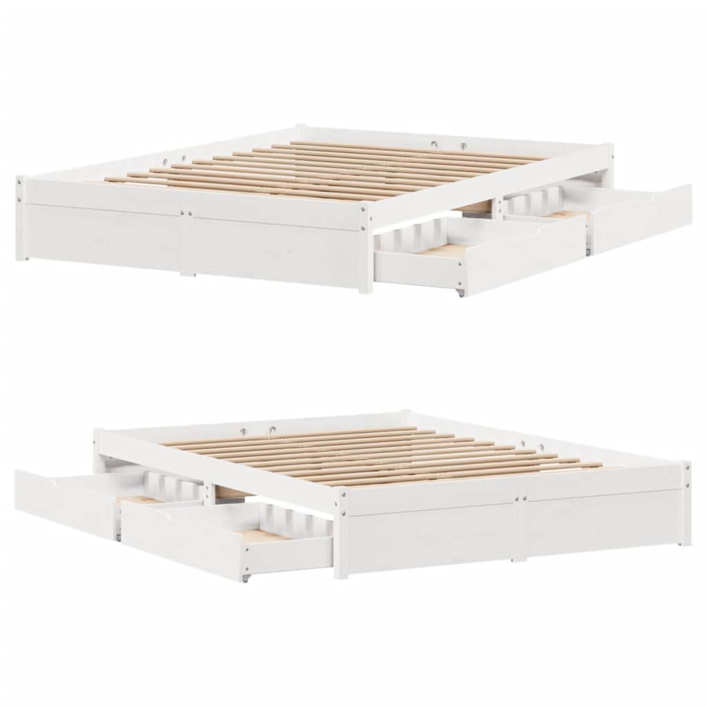 Bedframe Zonder Matras Massief Grenenhout
