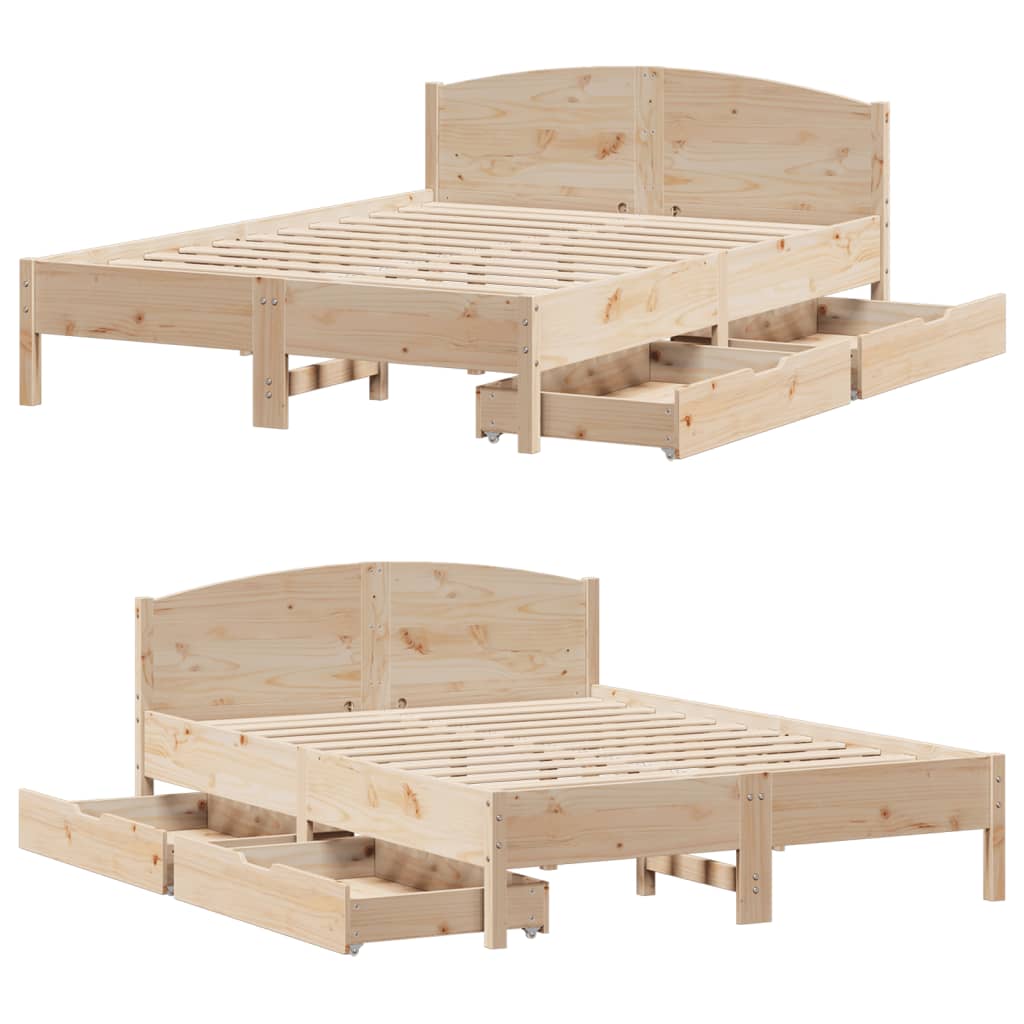 Bedframe Zonder Matras Massief Grenenhout