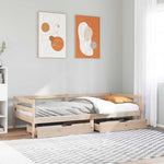 Slaapbank Met Lades 90X200 Cm Massief Grenenhout