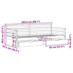 Slaapbank Met Lades 90X200 Cm Massief Grenenhout