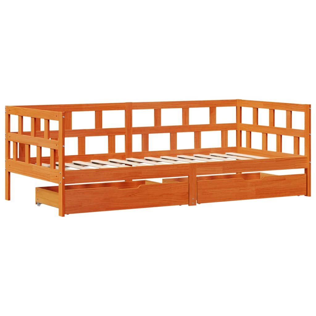 Slaapbank Met Lades Zonder Matras Hout