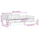 Slaapbank Met Lades 80X200 Cm Massief Grenenhout
