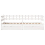Slaapbank Met Lades 90X190 Cm Massief Grenenhout Wit