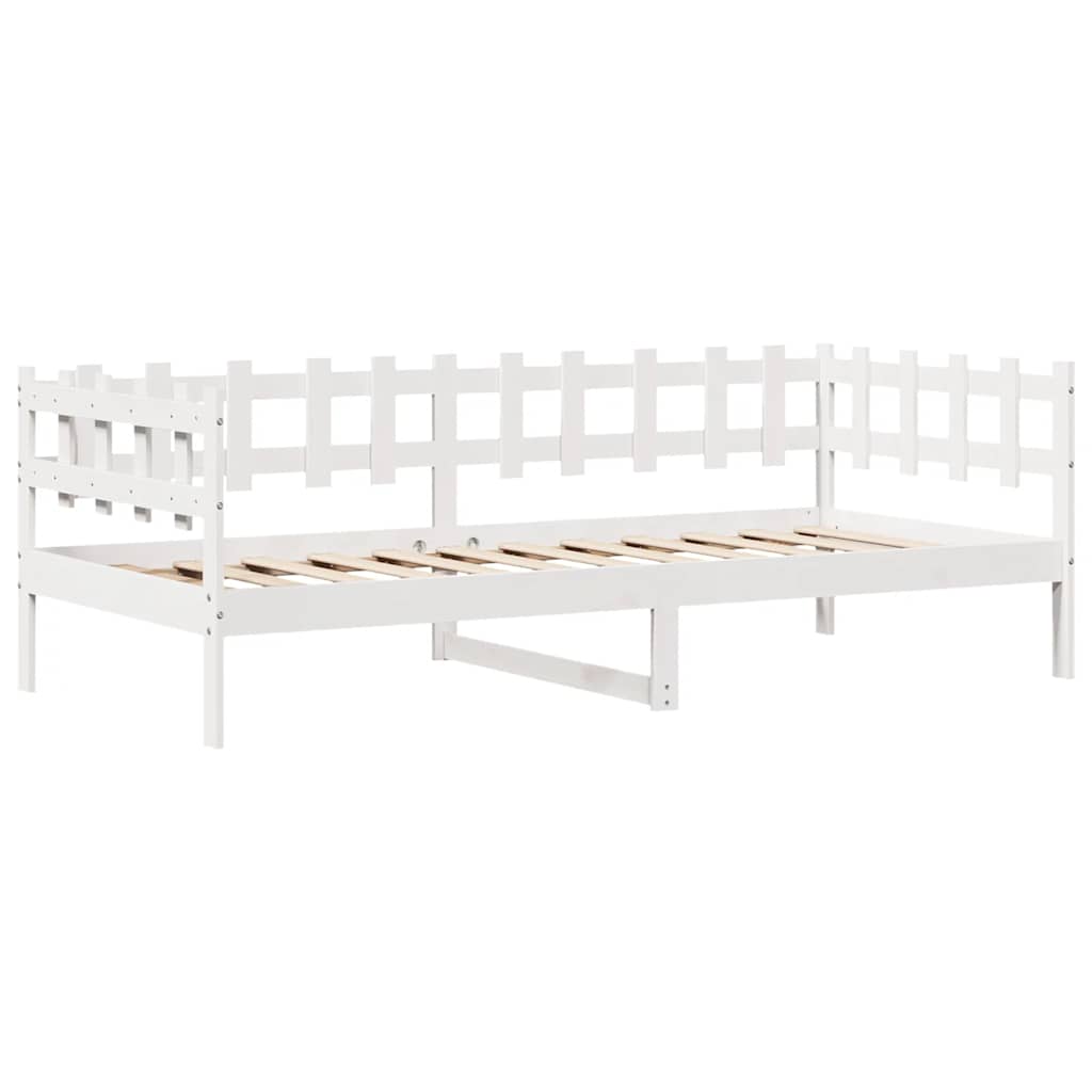Slaapbank Met Lades 90X190 Cm Massief Grenenhout Wit