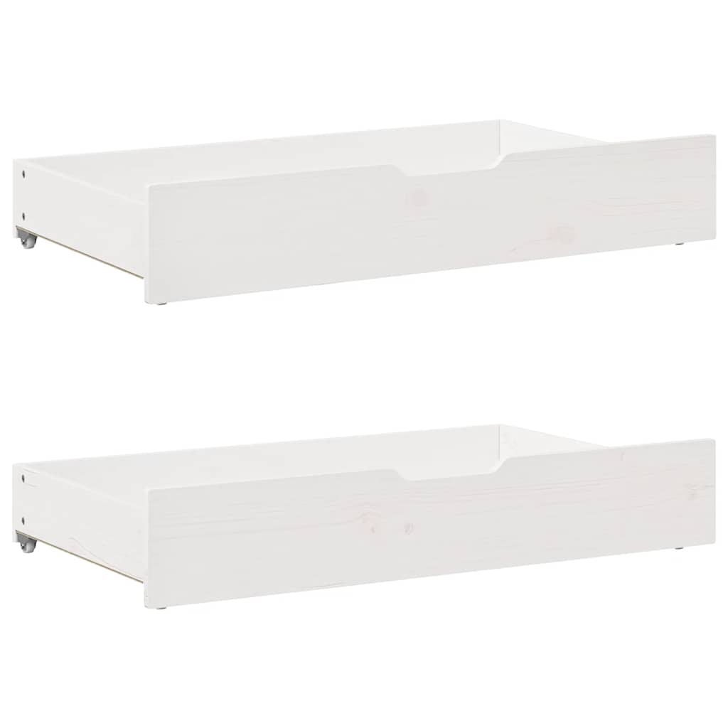 Slaapbank Met Lades 90X190 Cm Massief Grenenhout Wit