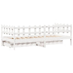Slaapbank Met Lades 90X190 Cm Massief Grenenhout Wit