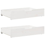 Slaapbank Met Onderschuifbed/Lades Zonder Matras 90X190 Cm Wit