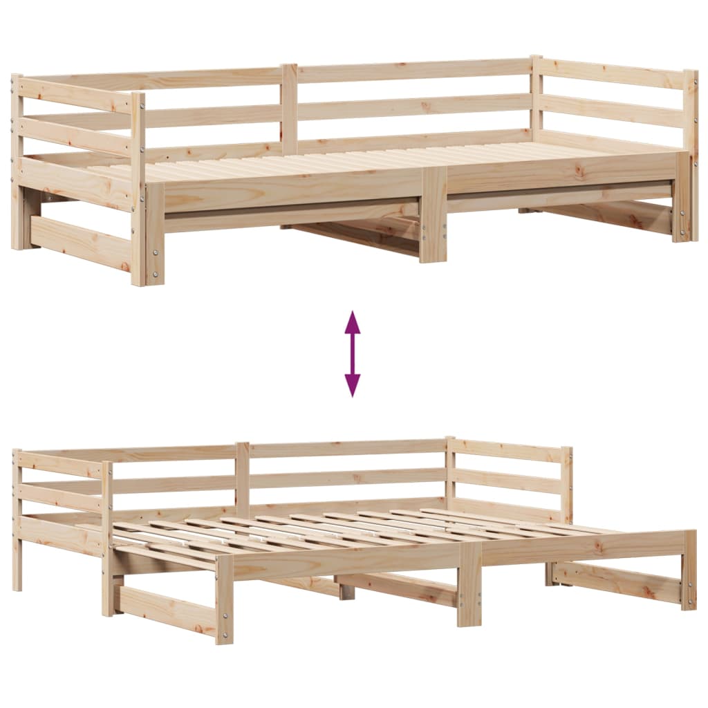 Slaapbank Met Onderschuifbed En Lades Zonder Matras 90X190 Cm