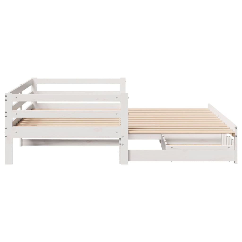 Slaapbank Met Onderschuifbed/Lades Zonder Matras 80X200 Cm Wit