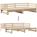 Slaapbank Met Onderschuifbed En Lades Zonder Matras 90X200 Cm