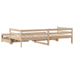 Slaapbank Met Onderschuifbed En Lades Zonder Matras 90X200 Cm