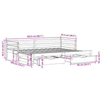 Slaapbank Met Onderschuifbed/Lades Zonder Matras 90X200 Cm Wit