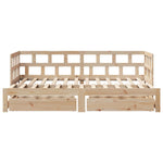 Slaapbank Met Onderschuifbed En Lades Zonder Matras 90X200 Cm