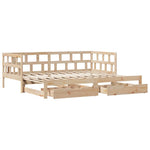 Slaapbank Met Onderschuifbed En Lades Zonder Matras 90X200 Cm