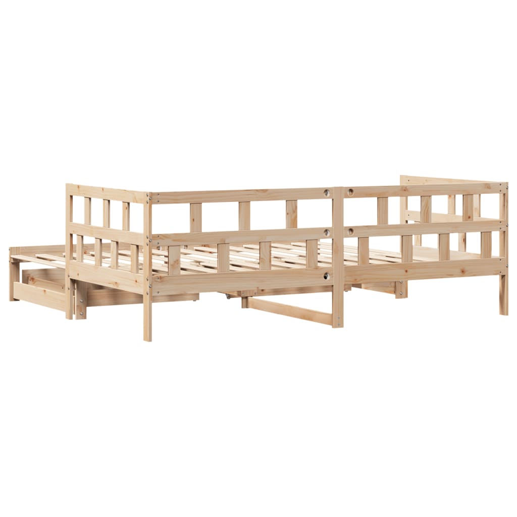 Slaapbank Met Onderschuifbed En Lades Zonder Matras 90X200 Cm
