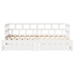Slaapbank Met Onderschuifbed/Lades Zonder Matras 90X200 Cm Wit