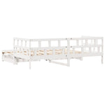 Slaapbank Met Onderschuifbed/Lades Zonder Matras 90X200 Cm Wit