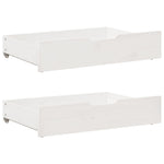 Slaapbank Met Onderschuifbed/Lades Zonder Matras 90X200 Cm Wit