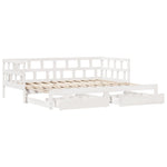 Slaapbank Met Onderschuifbed/Lades Zonder Matras 80X200 Cm Wit