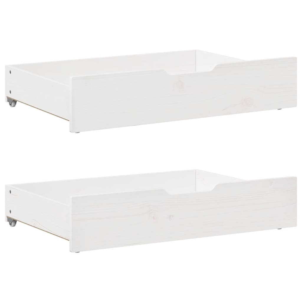 Slaapbank Met Onderschuifbed/Lades Zonder Matras 80X200 Cm Wit