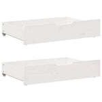 Slaapbank Met Onderschuifbed/Lades Zonder Matras 80X200 Cm Wit