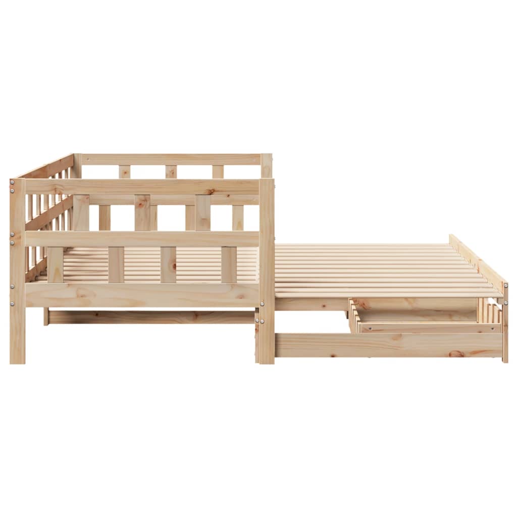 Slaapbank Met Onderschuifbed En Lades Zonder Matras 90X190 Cm