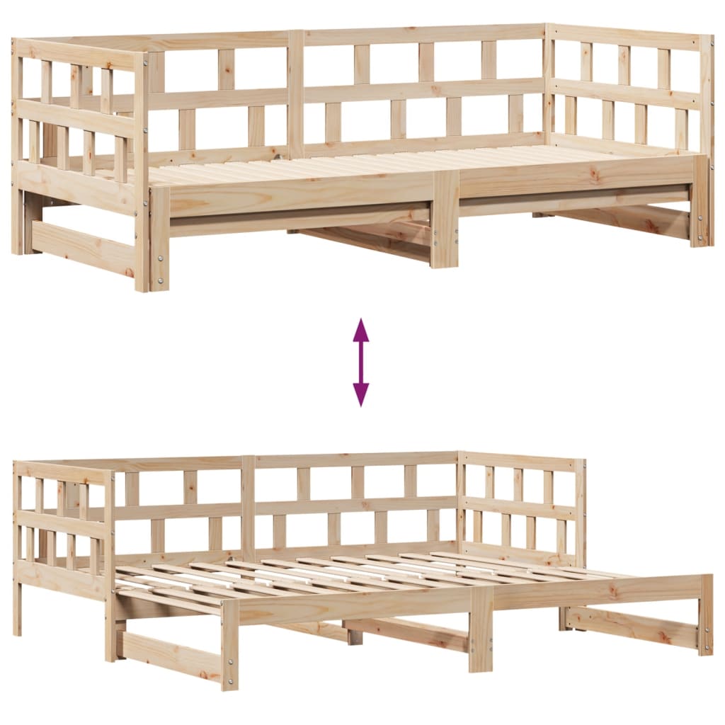 Slaapbank Met Onderschuifbed En Lades Zonder Matras 90X190 Cm