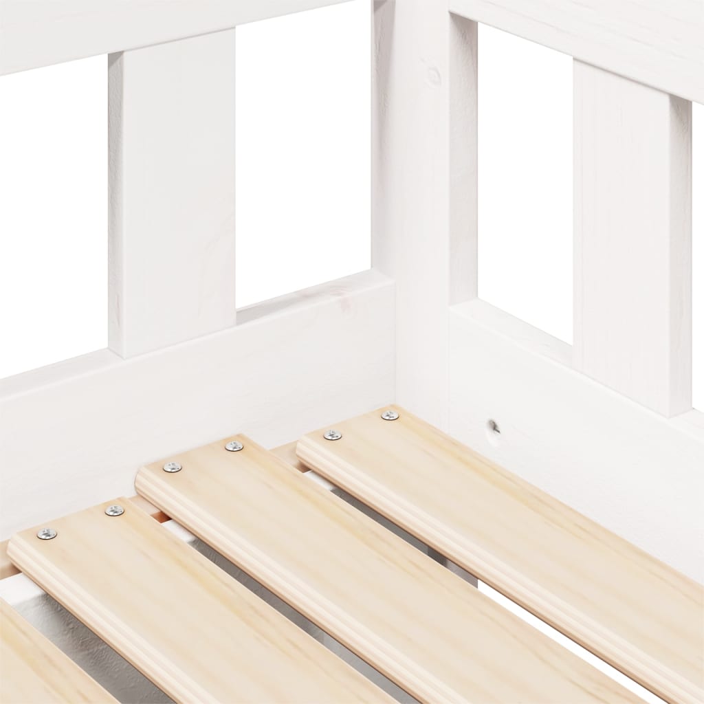 Slaapbank Met Onderschuifbed/Lades Zonder Matras 90X190 Cm Wit