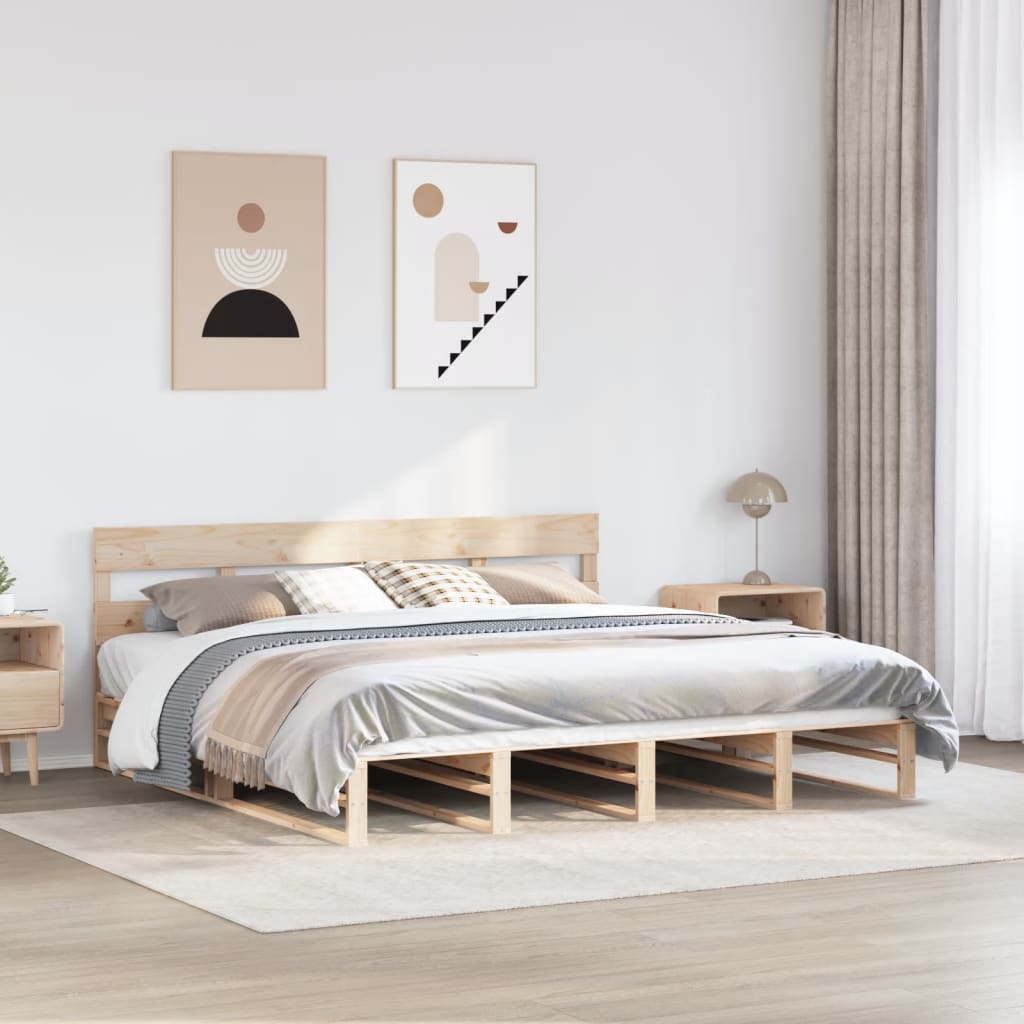 Bedframe Zonder Matras Massief Grenenhout