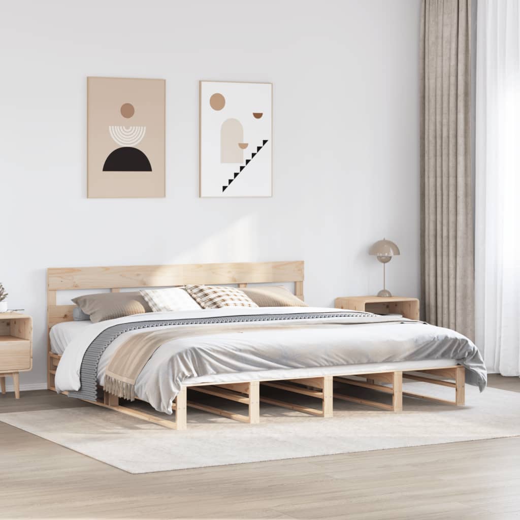 Bedframe Zonder Matras Massief Grenenhout
