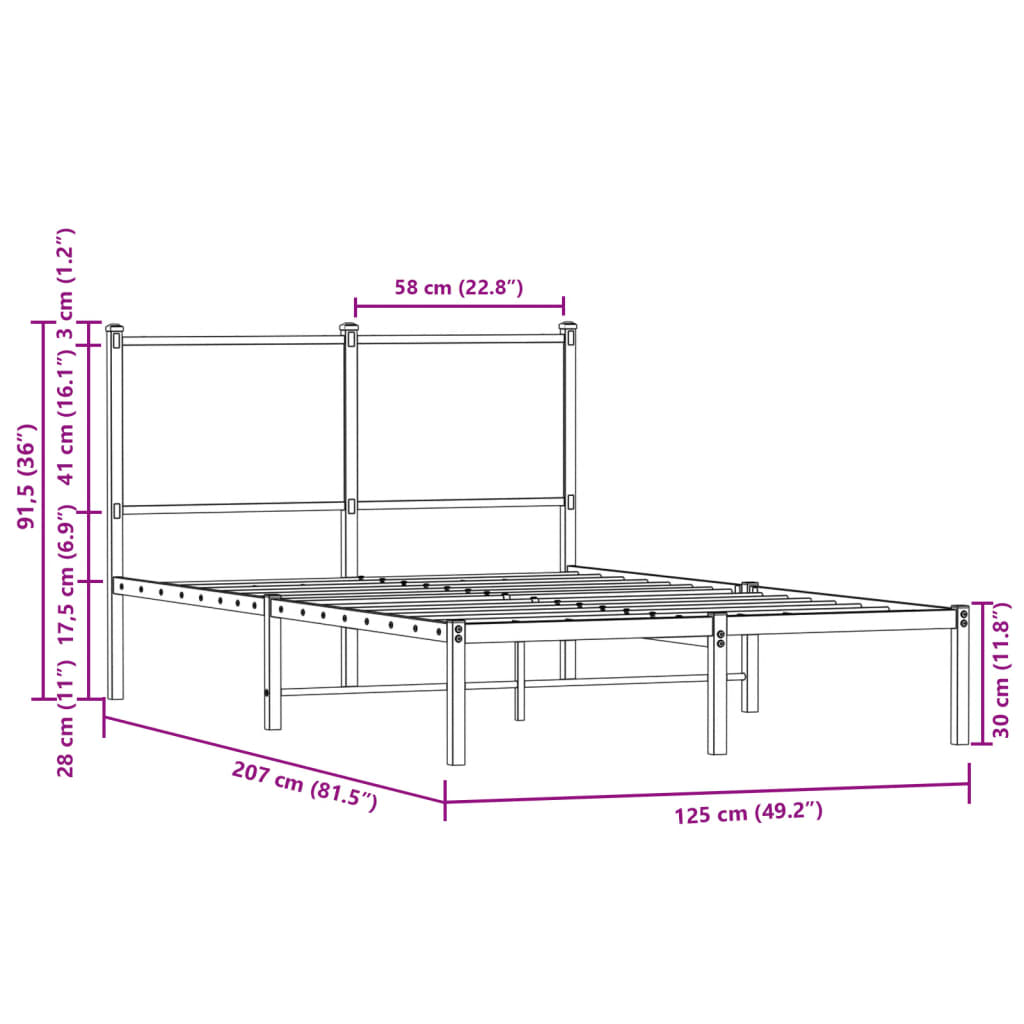 Bedframe Zonder Matras Metaal Kleurig