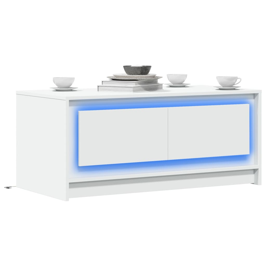 Salontafel Met Led-Verlichting Bewerkt Hout Eiken