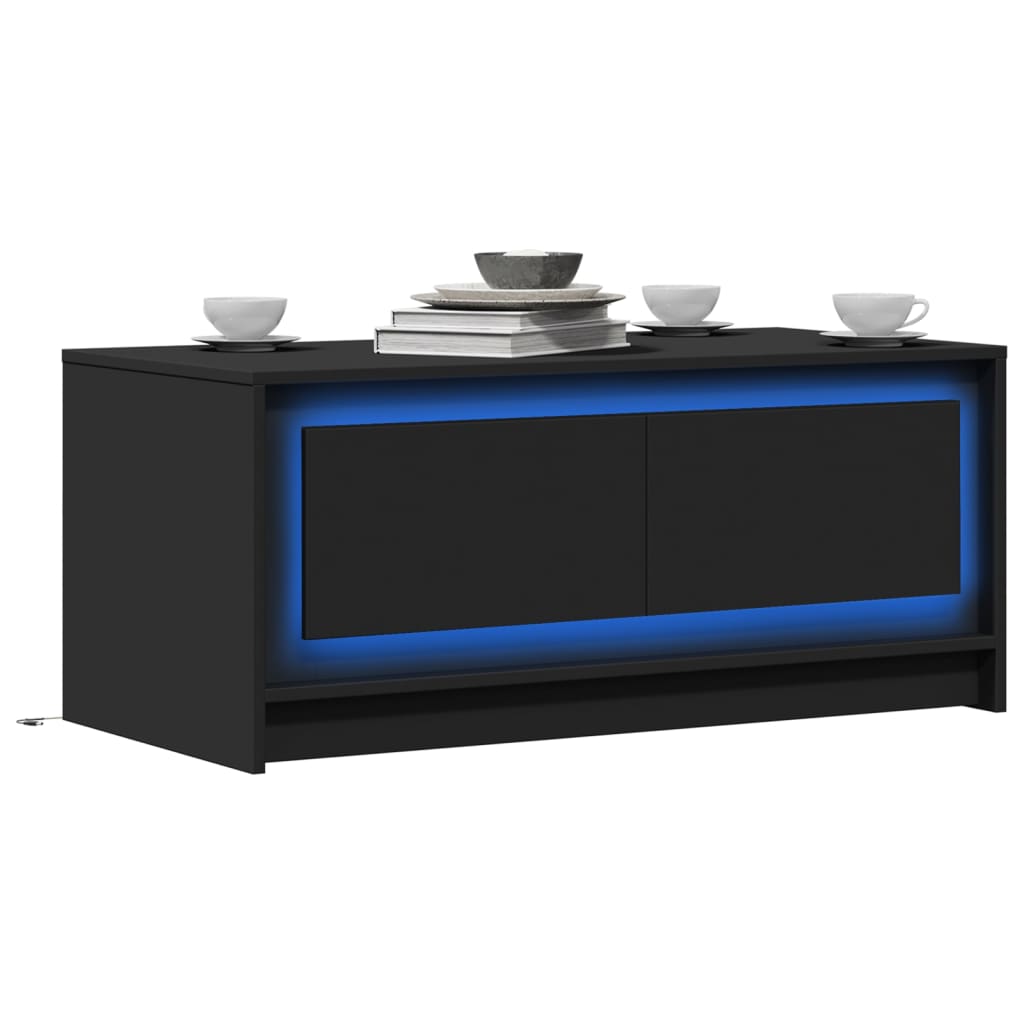 Salontafel Met Led-Verlichting Bewerkt Hout Eiken