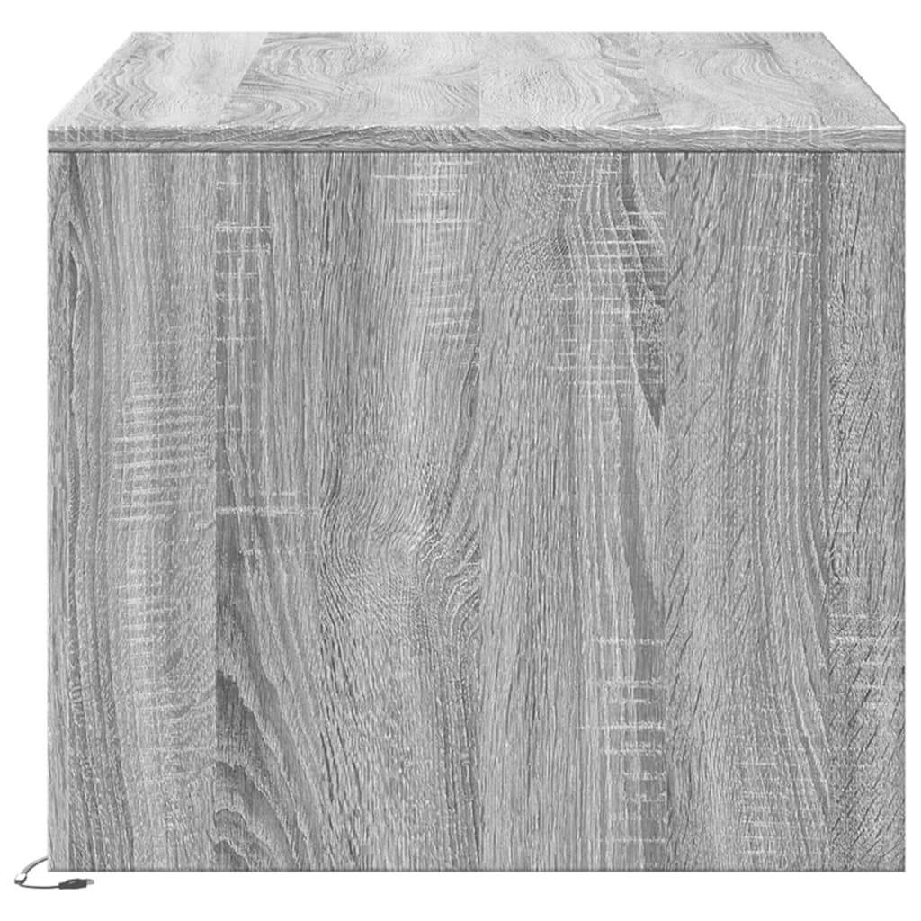 Salontafel Met Led-Verlichting Bewerkt Hout Eiken