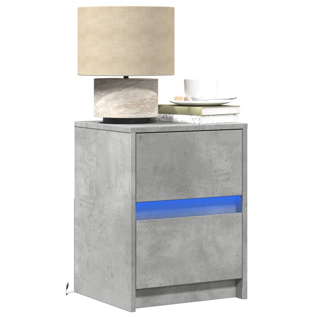 Nachtkastjes Met Led-Verlichting Bewerkt Hout