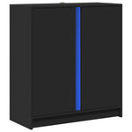 Dressoir Met Led 77X34X85 Cm Bewerkt Hout