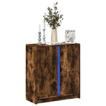 Dressoir Met Led 77X34X85 Cm Bewerkt Hout
