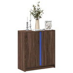 Dressoir Met Led 77X34X85 Cm Bewerkt Hout