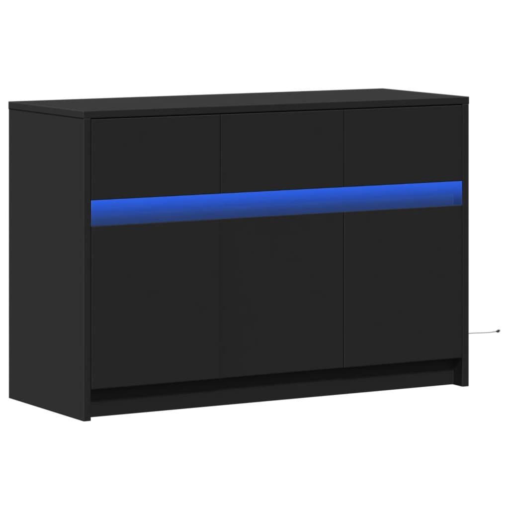 Tv-Meubel Met Led 91X34X61 Cm Bewerkt Hout