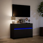 Tv-Meubel Met Led 91X34X61 Cm Bewerkt Hout