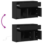 Tv-Meubel Met Led 91X34X61 Cm Bewerkt Hout