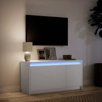 Tv-Meubel Met Led 100X34X50 Cm Bewerkt Hout