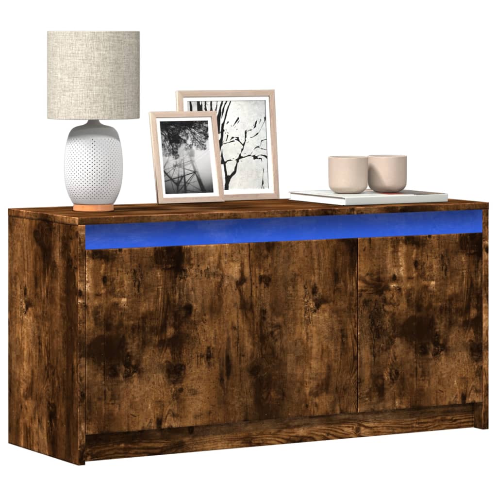 Tv-Meubel Met Led 100X34X50 Cm Bewerkt Hout