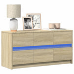 Tv-Meubel Met Led 180X34X50 Cm Bewerkt Hout