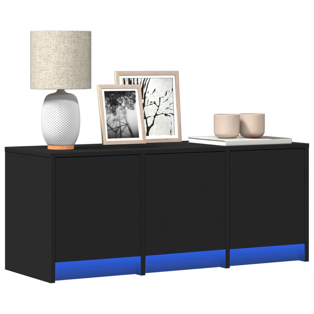 Tv-Meubel Met Led 165X34X40 Cm Bewerkt Hout