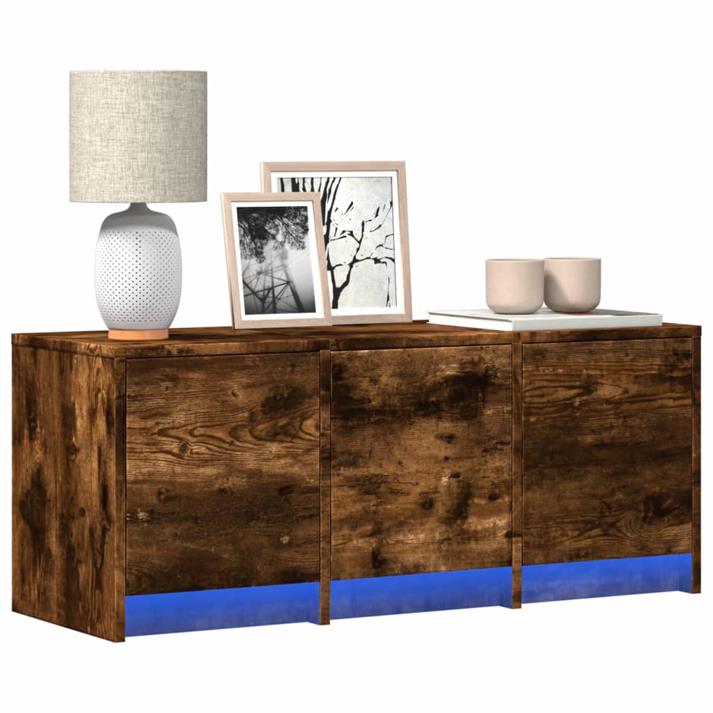 Tv-Meubel Met Led 165X34X40 Cm Bewerkt Hout