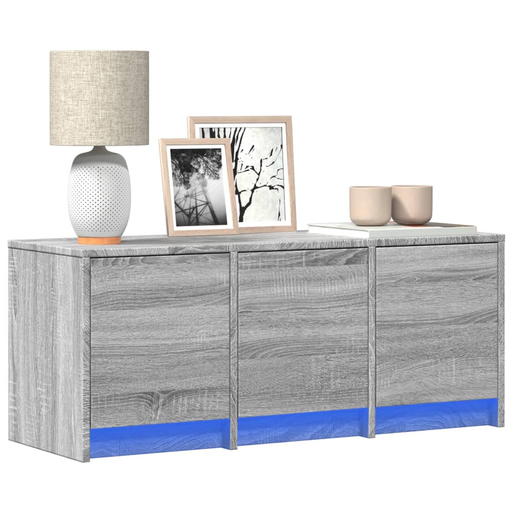 Tv-Meubel Met Led 165X34X40 Cm Bewerkt Hout